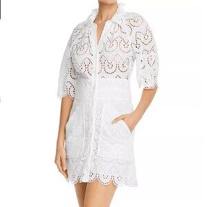 Rebecca Taylor Mina Eyelet White Lace Dress NWT Size 14